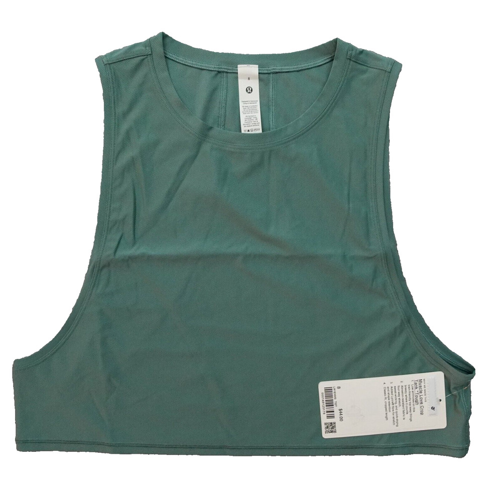 New Lululemon Size 8 Muscle Love Crop Tank Tough TIDT Tidewater Teal Green